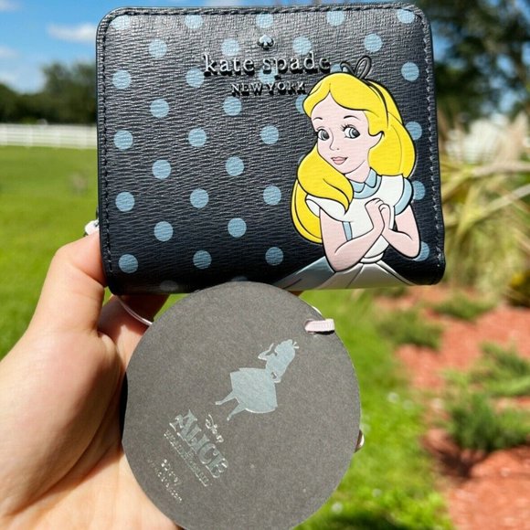 kate spade Handbags - NWT  Kate Spade Compact Bifold Wallet Blue Polka Dot